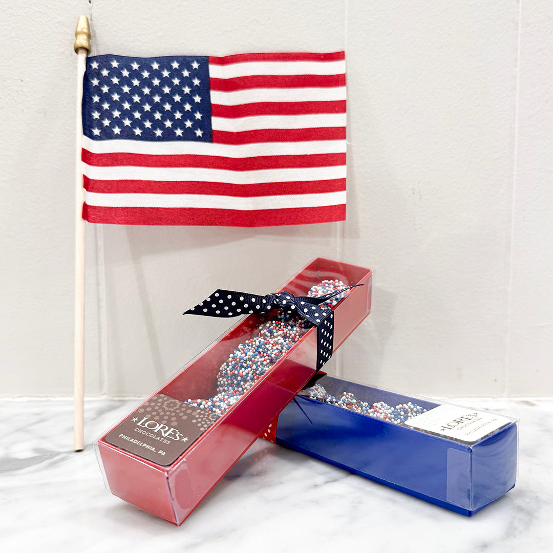 American flag with two decorative boxes, patriotic nonaeirls on a white background