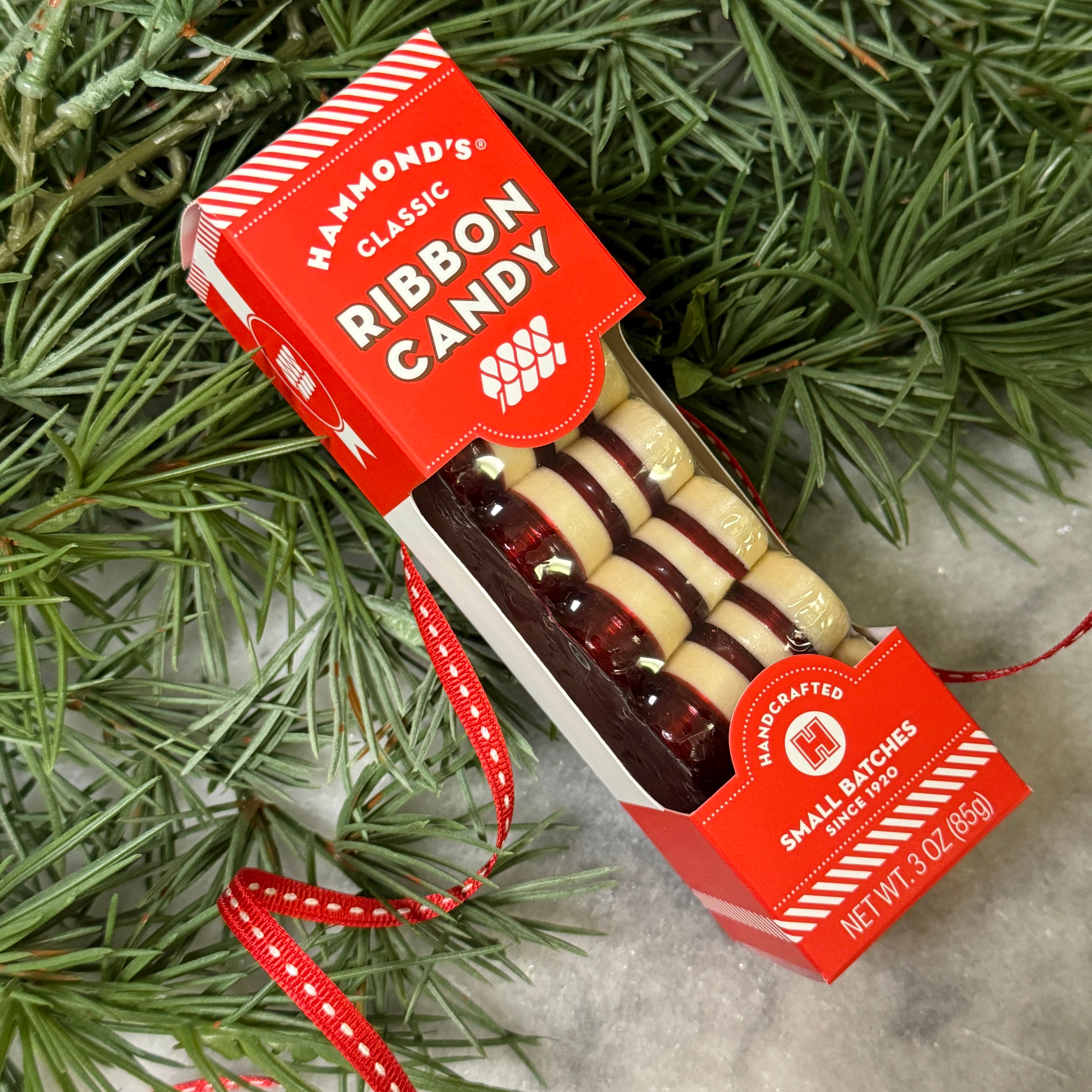 Nostalgic Christmas Hard Candy - red and white ribbon candy