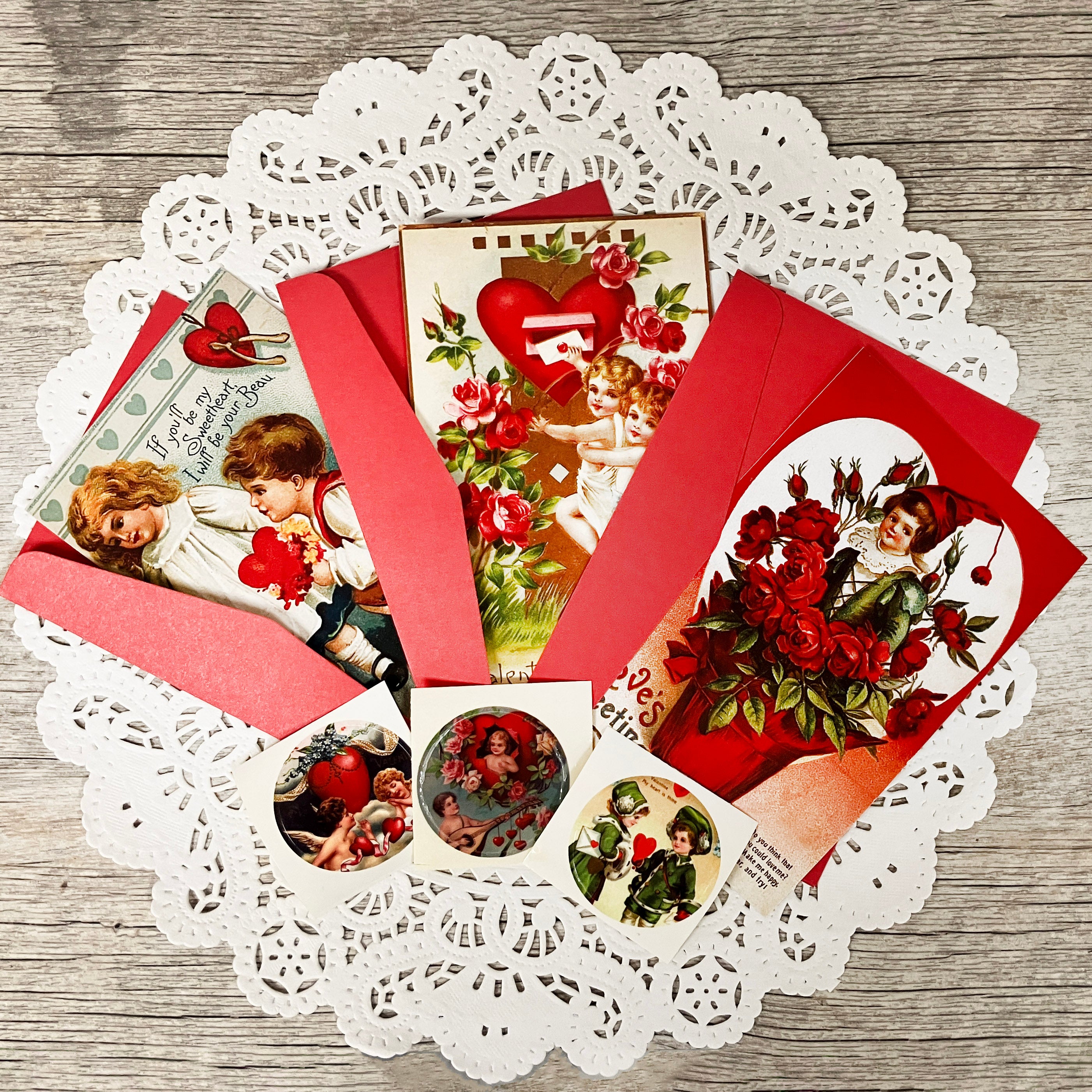 vintage reproduction valentine's day postcards