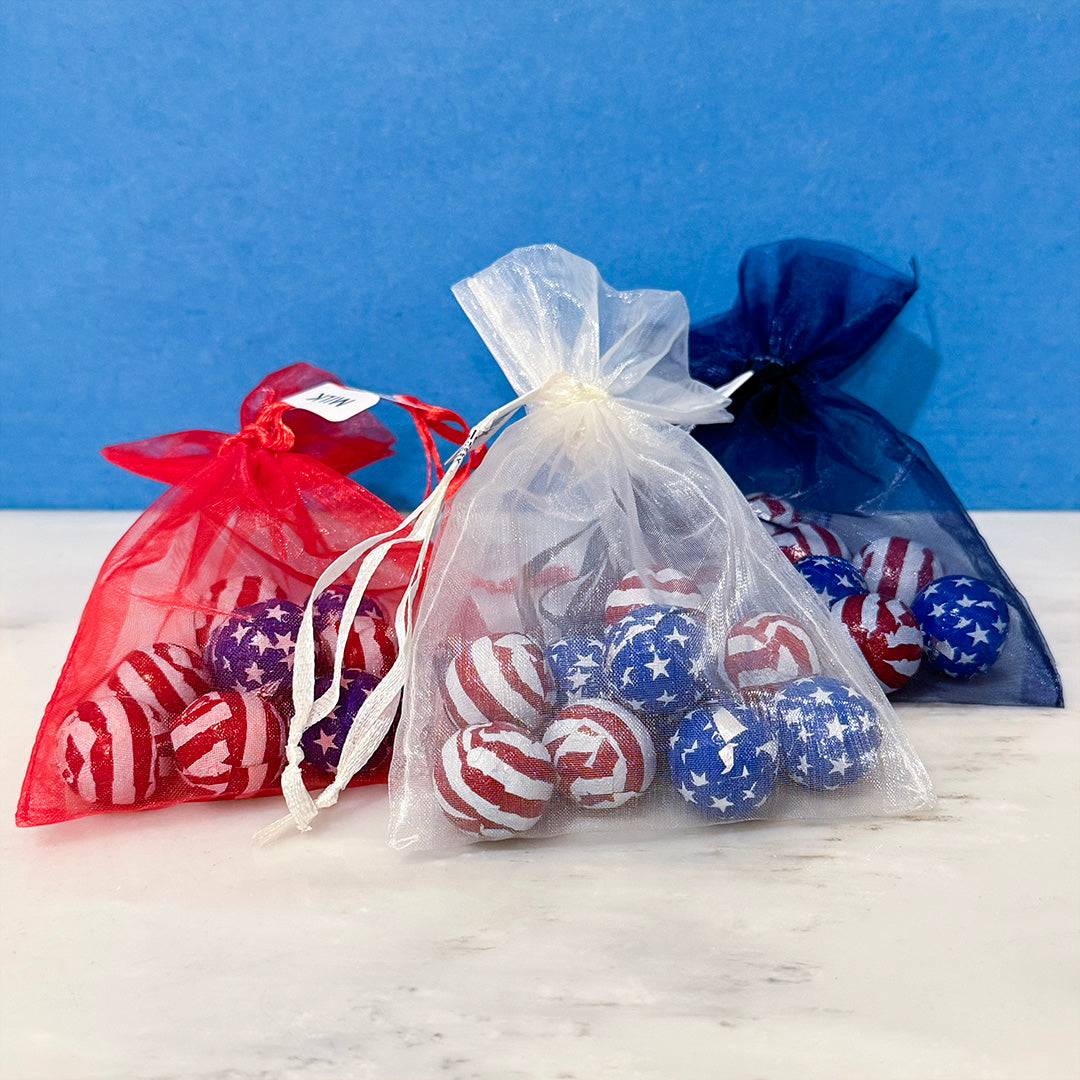 Patriotic American Flag Balls - Foiled Milk Chocolate