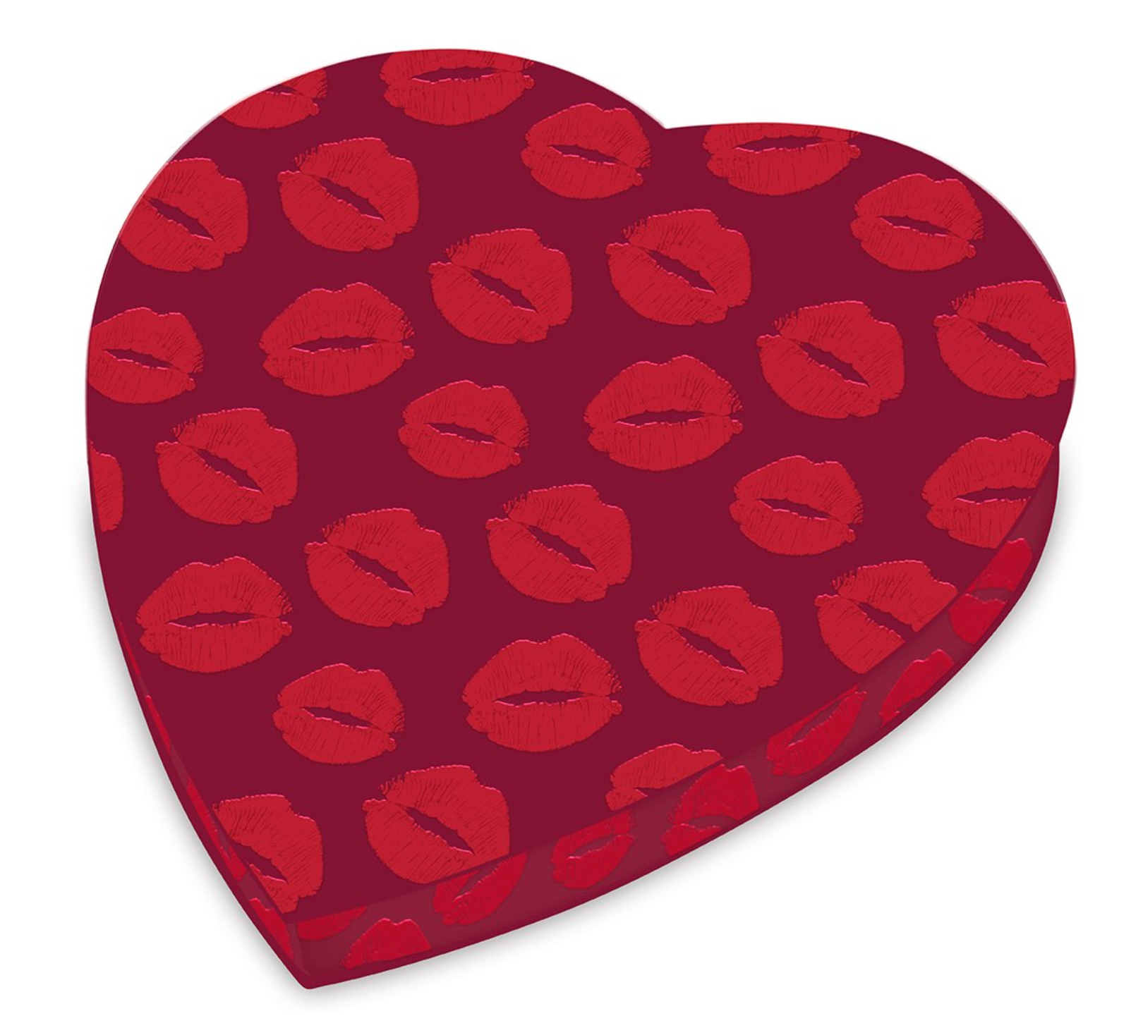 Heart shaped box - lip stick kiss decorations