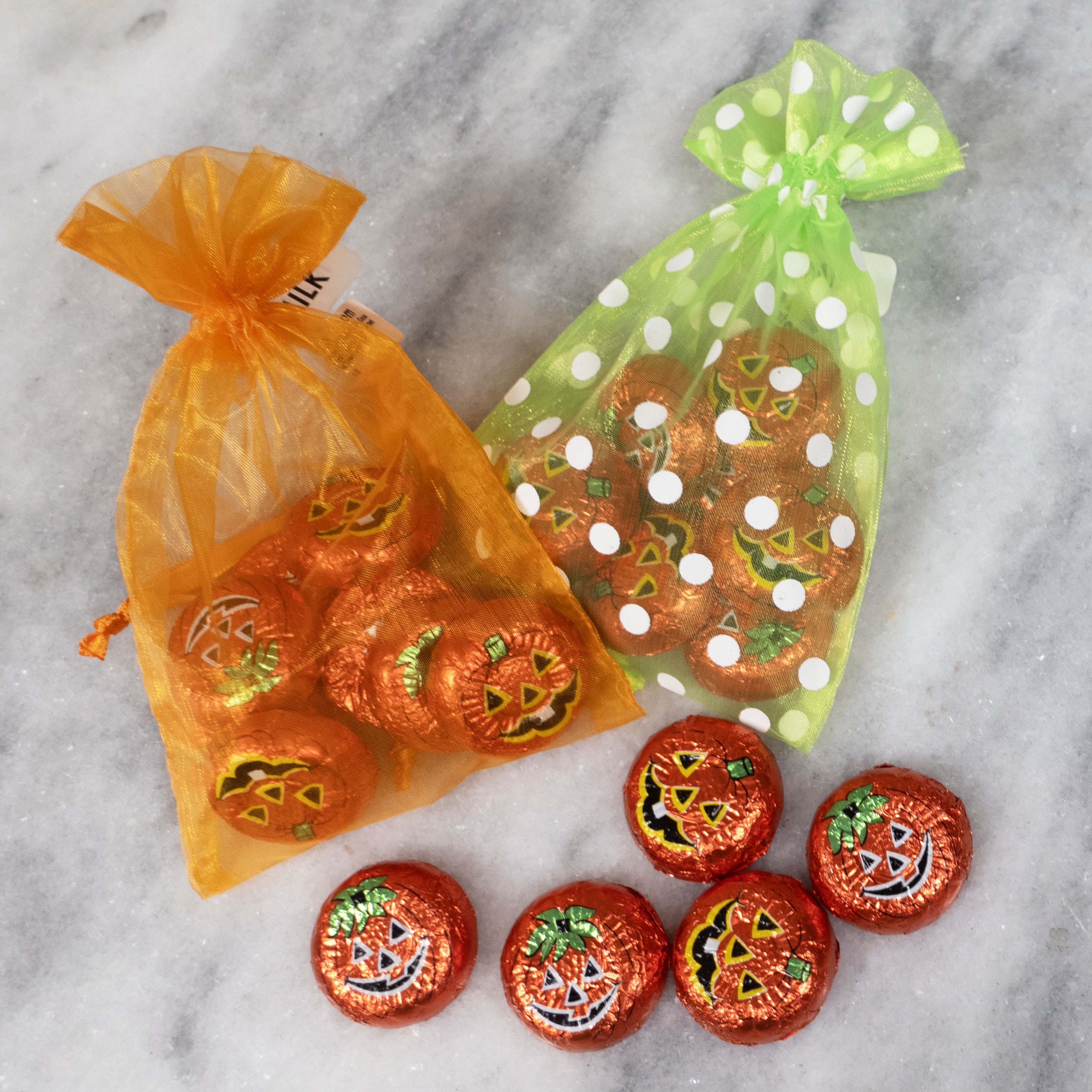 Milk Chocolate Foiled Pumpkin Faces