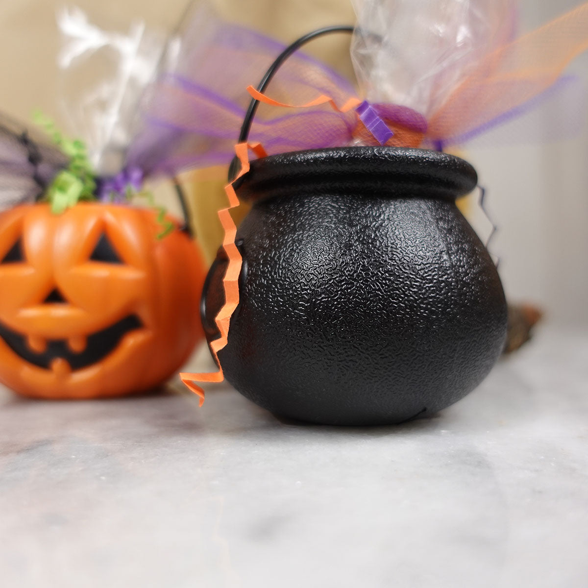 Halloween Treat Cauldron or Jack-o-Lantern