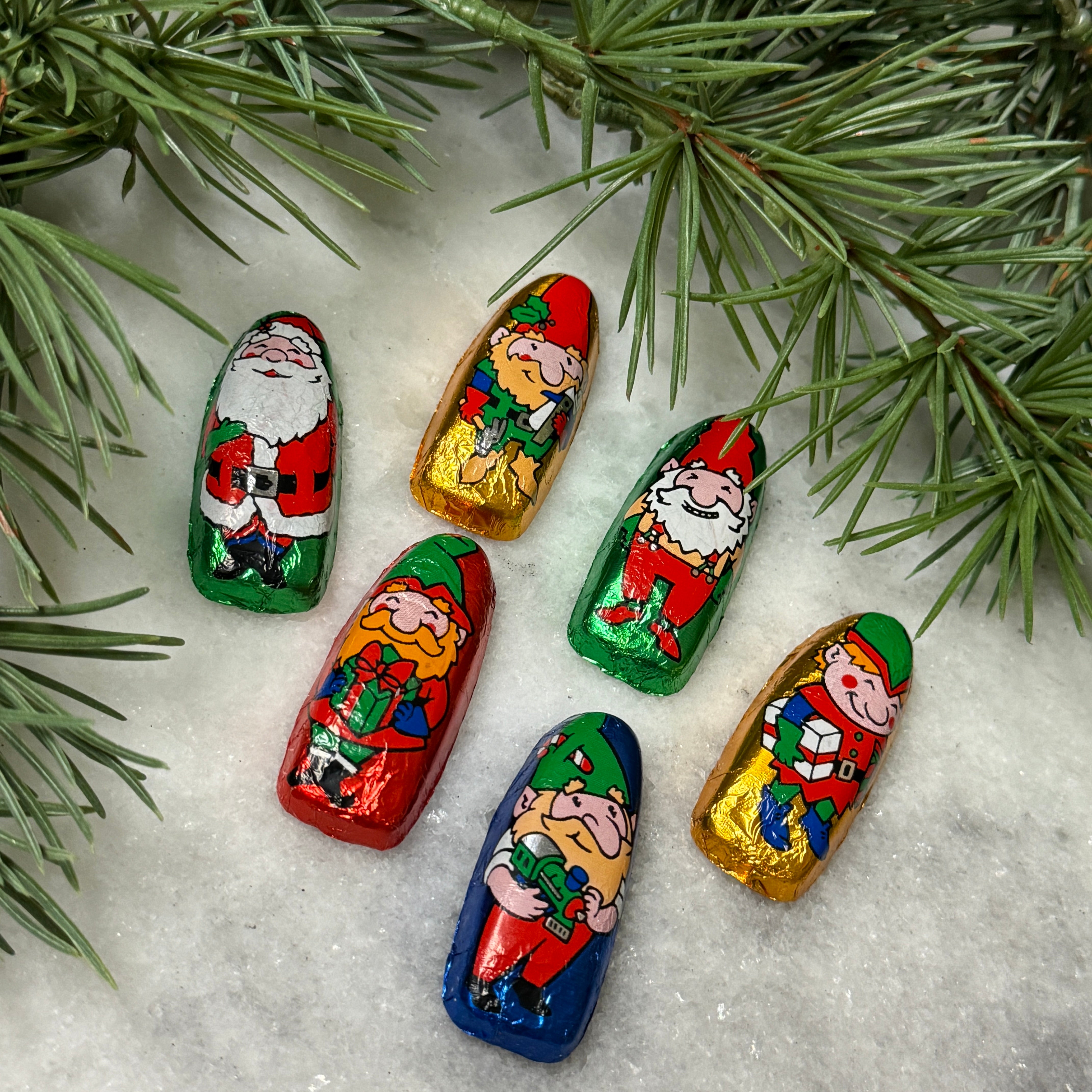 Milk Chocolate Santa and Elves, Foiled 6pk