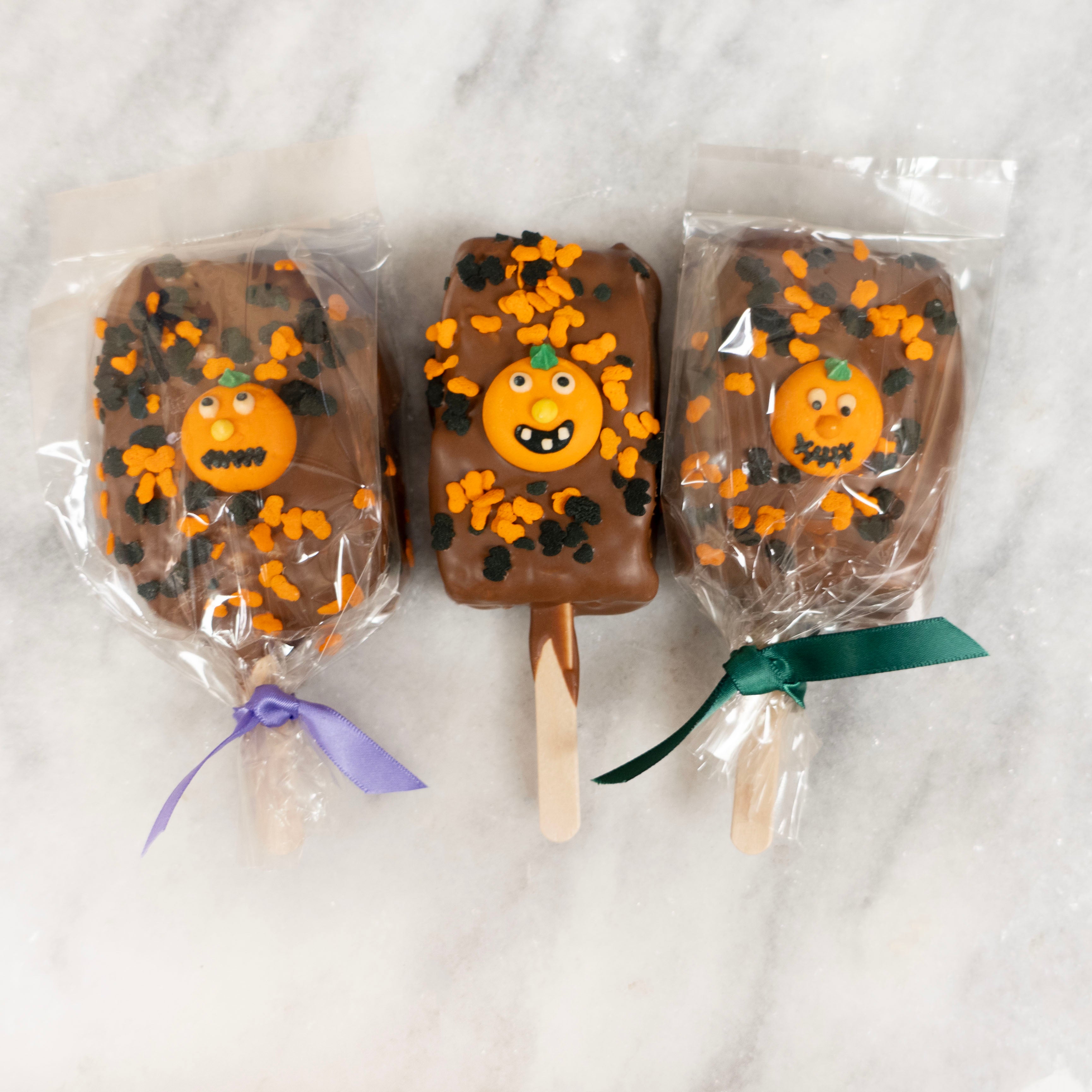 Halloween Milk Chocolate Rice Crispy Treat Pops