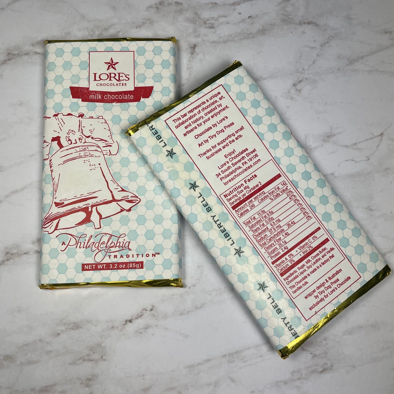 Philadelphia Chocolate Bar with historic landmark wrapper- Dark chocolate with The Libery Bell on the wrapper